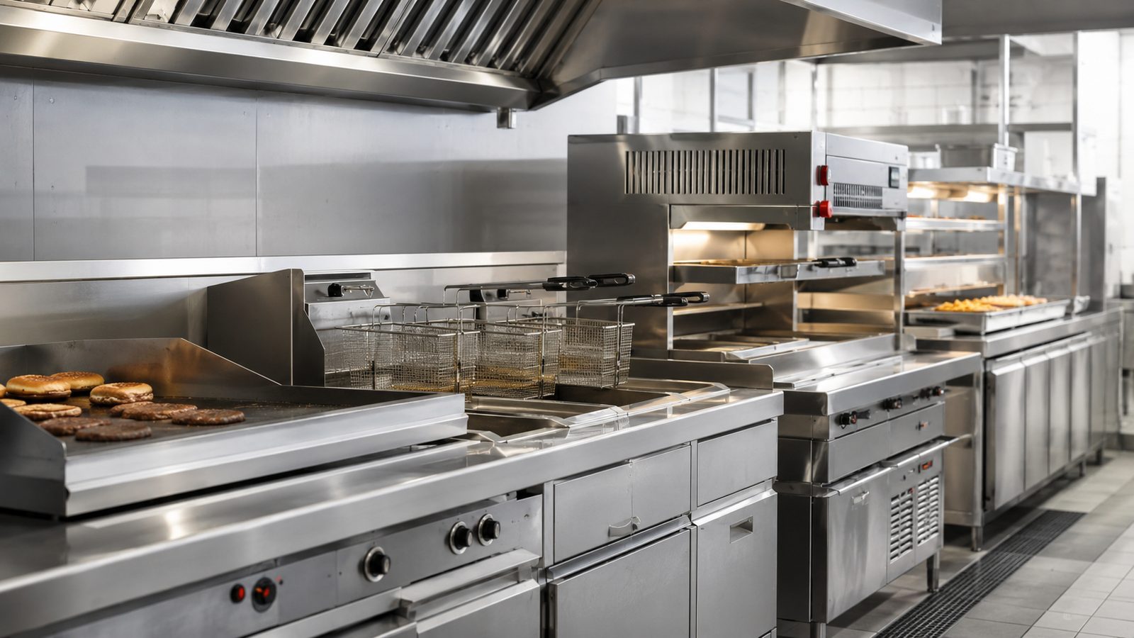 Equipamiento para una zona snack o fast food